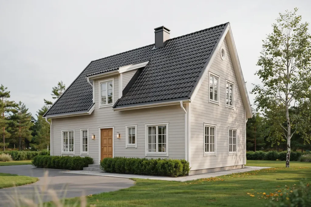 oml ggning av tegeltak p villa i ronna s dert lje